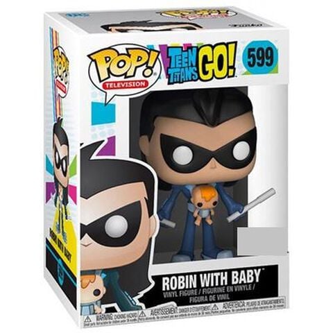 Figurine Funko Pop ! N°599 - Teen Titans Go! - Robin As Nightwing With Baby
